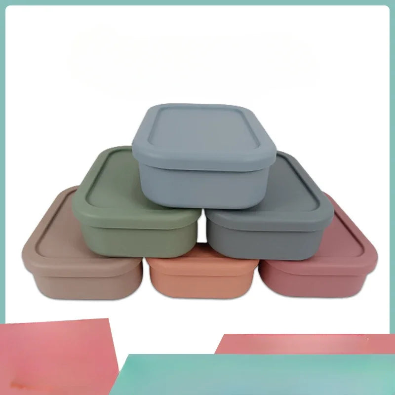 Silicone Food Container Portable Bento Lunch Box Microware