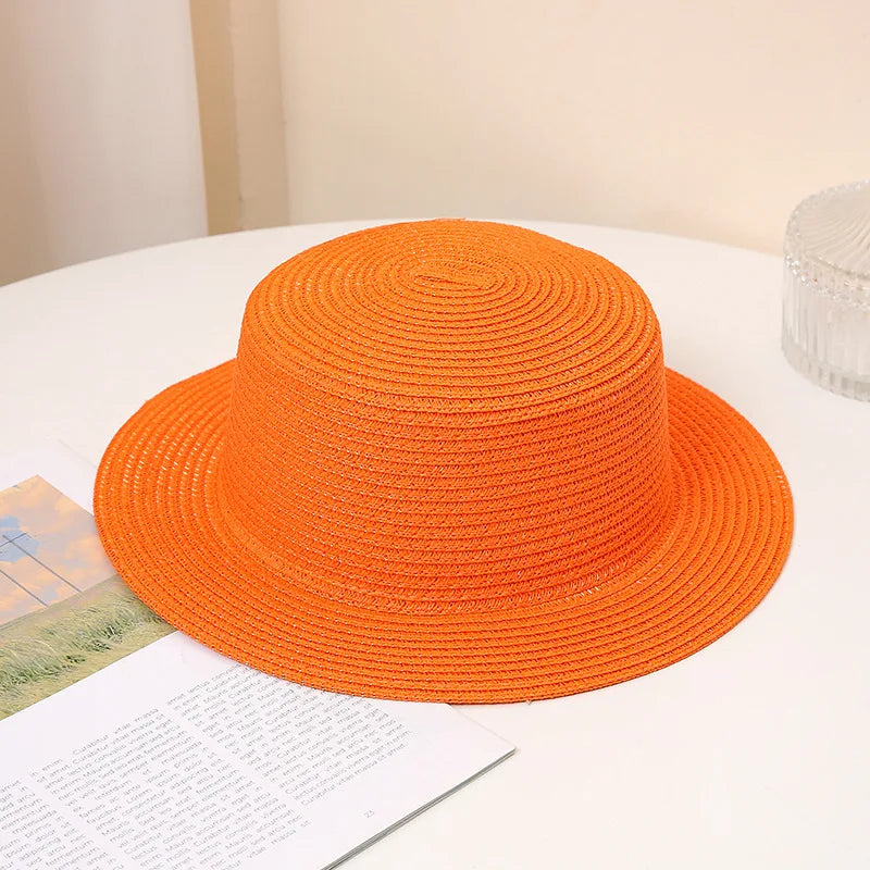 Summer Fashion Versatile Men's Women's Straw Hat Flat