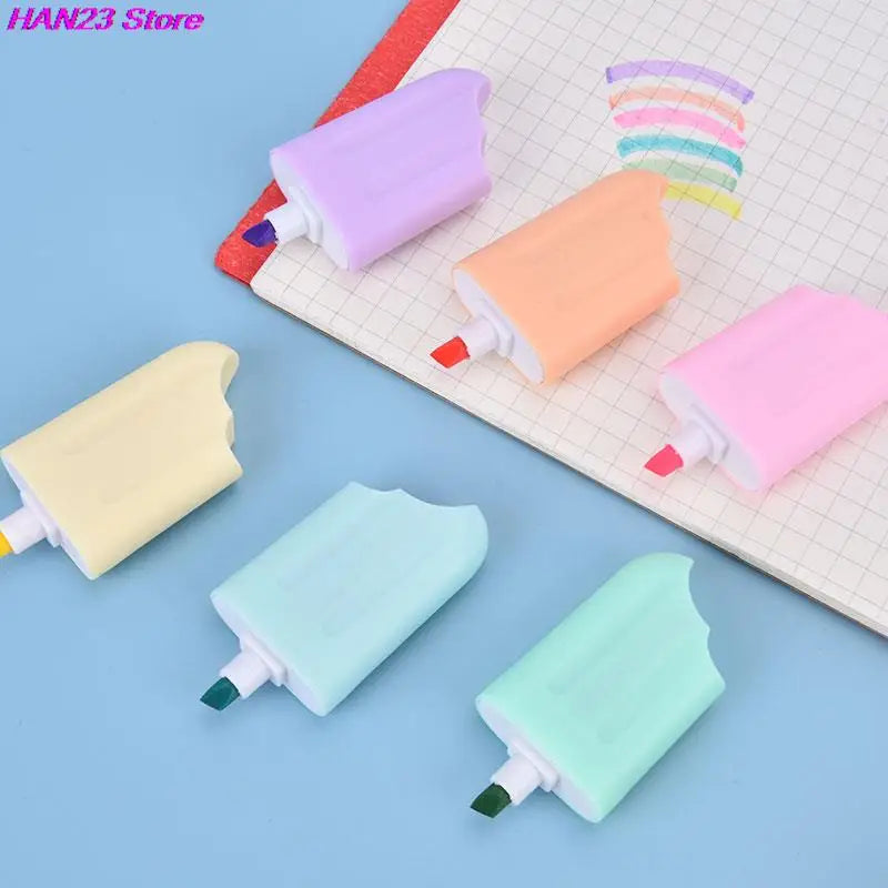 6Pcs/Lot Cute Cartoon Cat Highlighters School Office Stationery