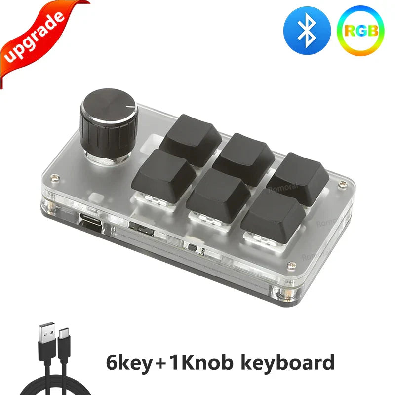Macro Programming Keyboard Bluetooth USB Backlit 2.4G Wireless