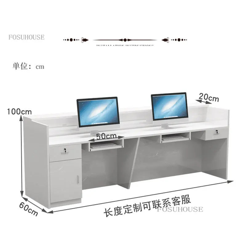 Modern Cash Register Clothing Store Counter Reception Desks