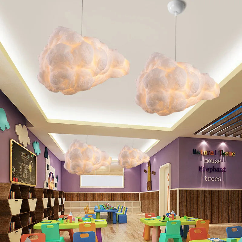 Cloud Chandelier Restaurant Lamps Modern White Floating Cloud