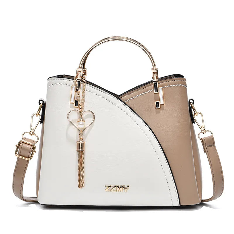 Newposs PU Leather Large Capacity Woman Handbag Grid