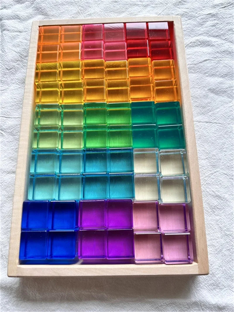New Design Montessori Toys See Through Rainbow Lucite