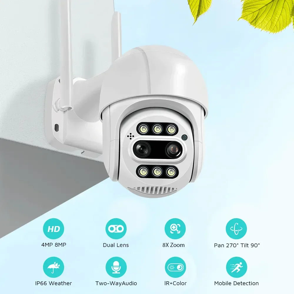 BESDER 8MP 4K PTZ IP Camera 8x Zoom