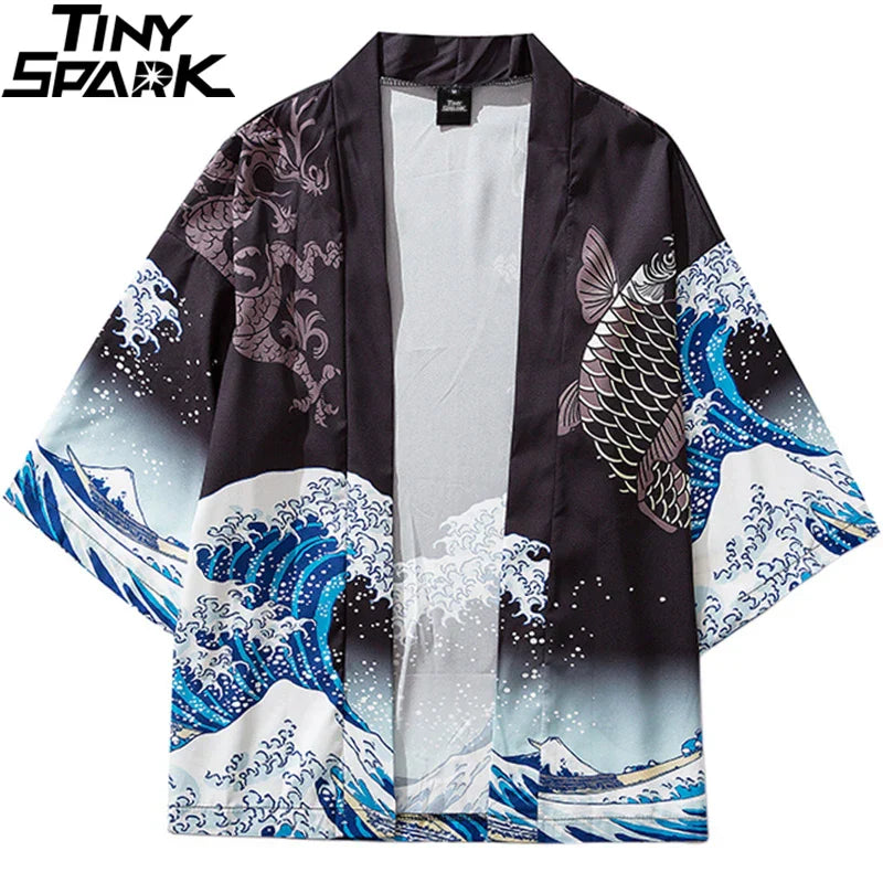 2023 Harajuku Kimono Jacket Japanese Kanagawa Great Wave