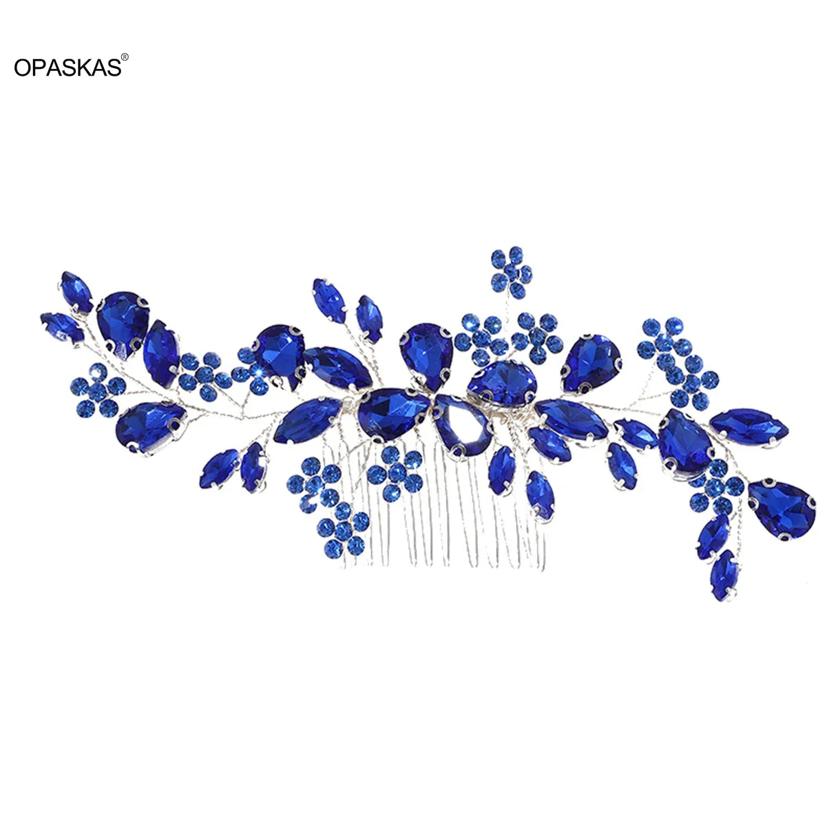 Blue Crystal Hair Comb Bride Tiaras For Women