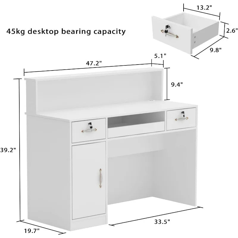 Reception Desk with Counter, Retail Counter with Lighted
