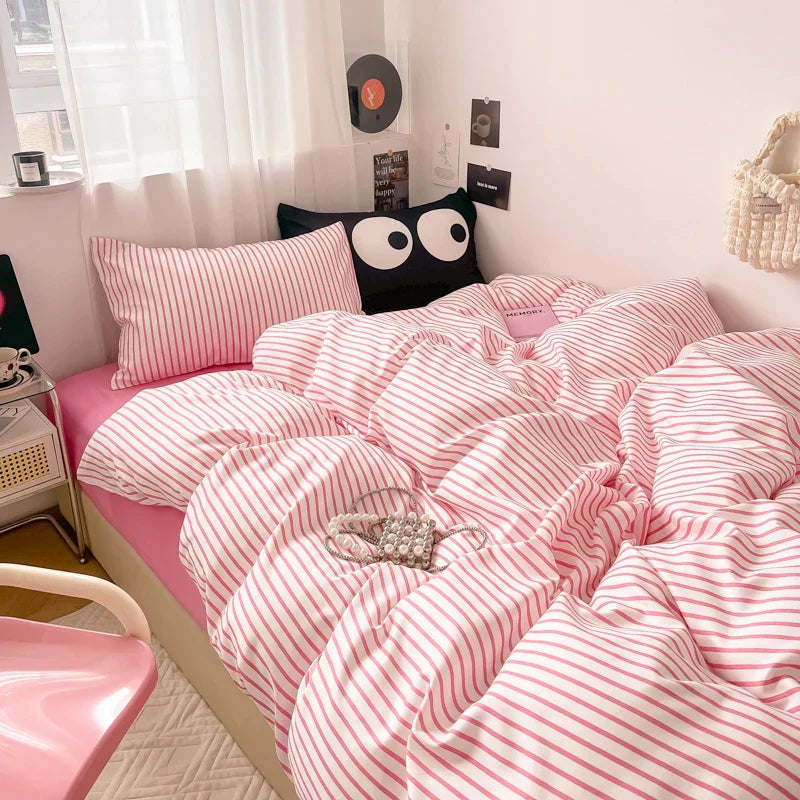 Nordic Sling Bed 150 Bedding Sets Stripes Duvet