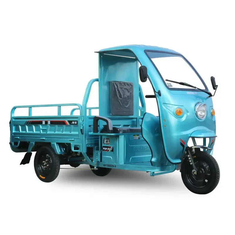 Semiclosed Electric Tricycle Hauling Semitop Load King Simple
