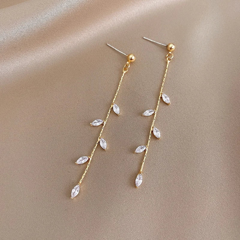 2023 Simple Cross Long Chain Tassel Drop Earrings