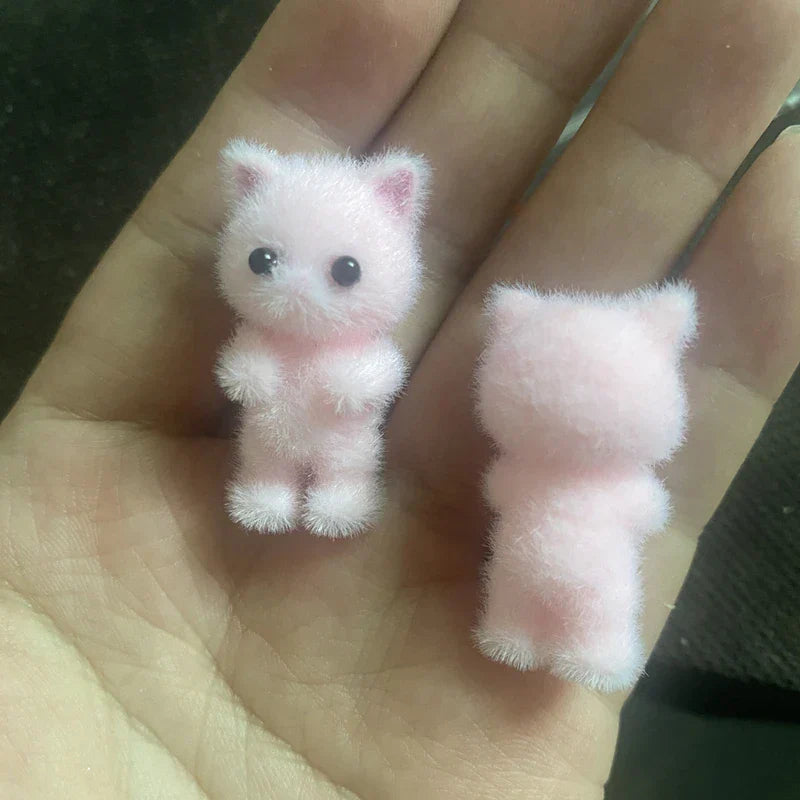 Min order 30pcslot flocking animals cartoon cats shape