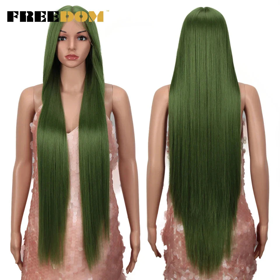 FREEDOM Synthetic Lace Front Wigs For Women Straight
