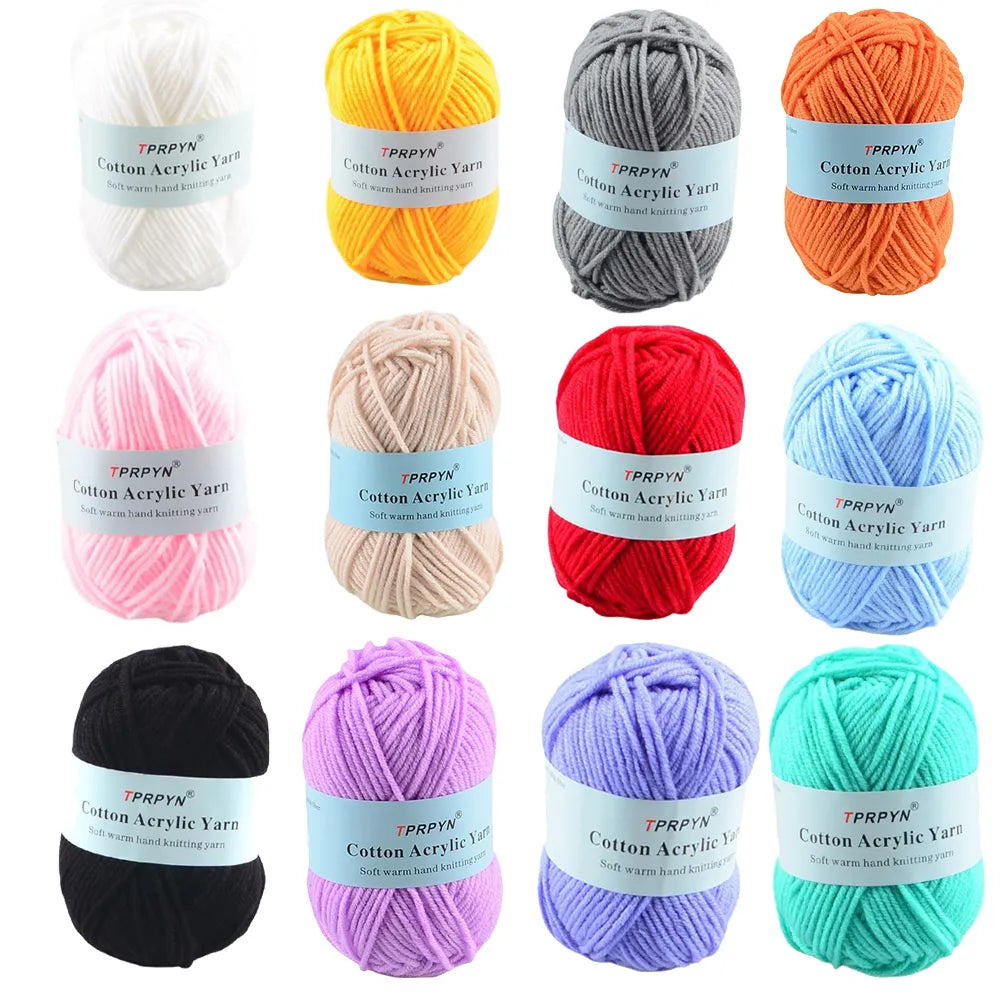 TPRPYN 12Pc Milk Cotton Yarn For Hand Knitting