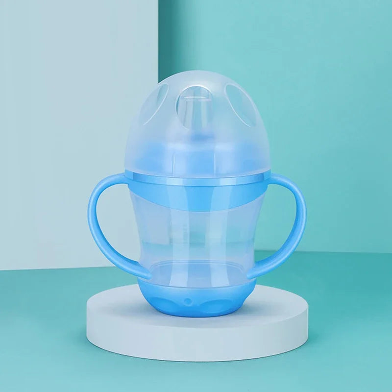 Children's bottles, water cups with handles, milk and