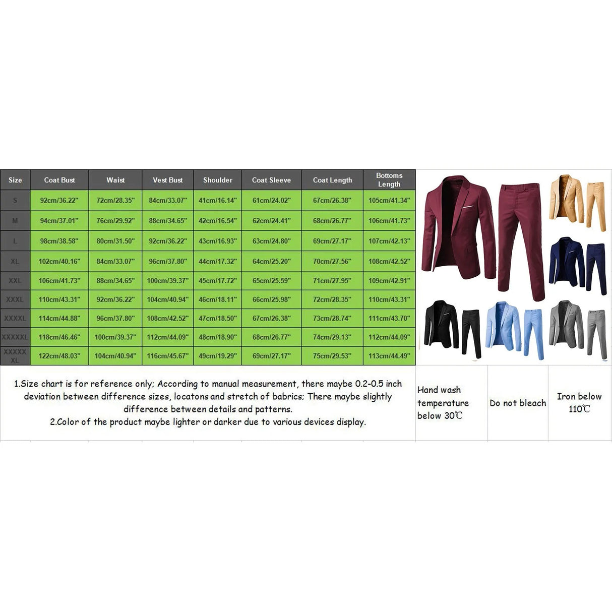Men Blazers 2 Pieces Sets Business 2 Suits