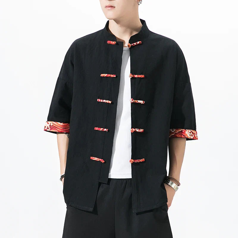 Male New Chinese Style Shirt Mens Tops Tang