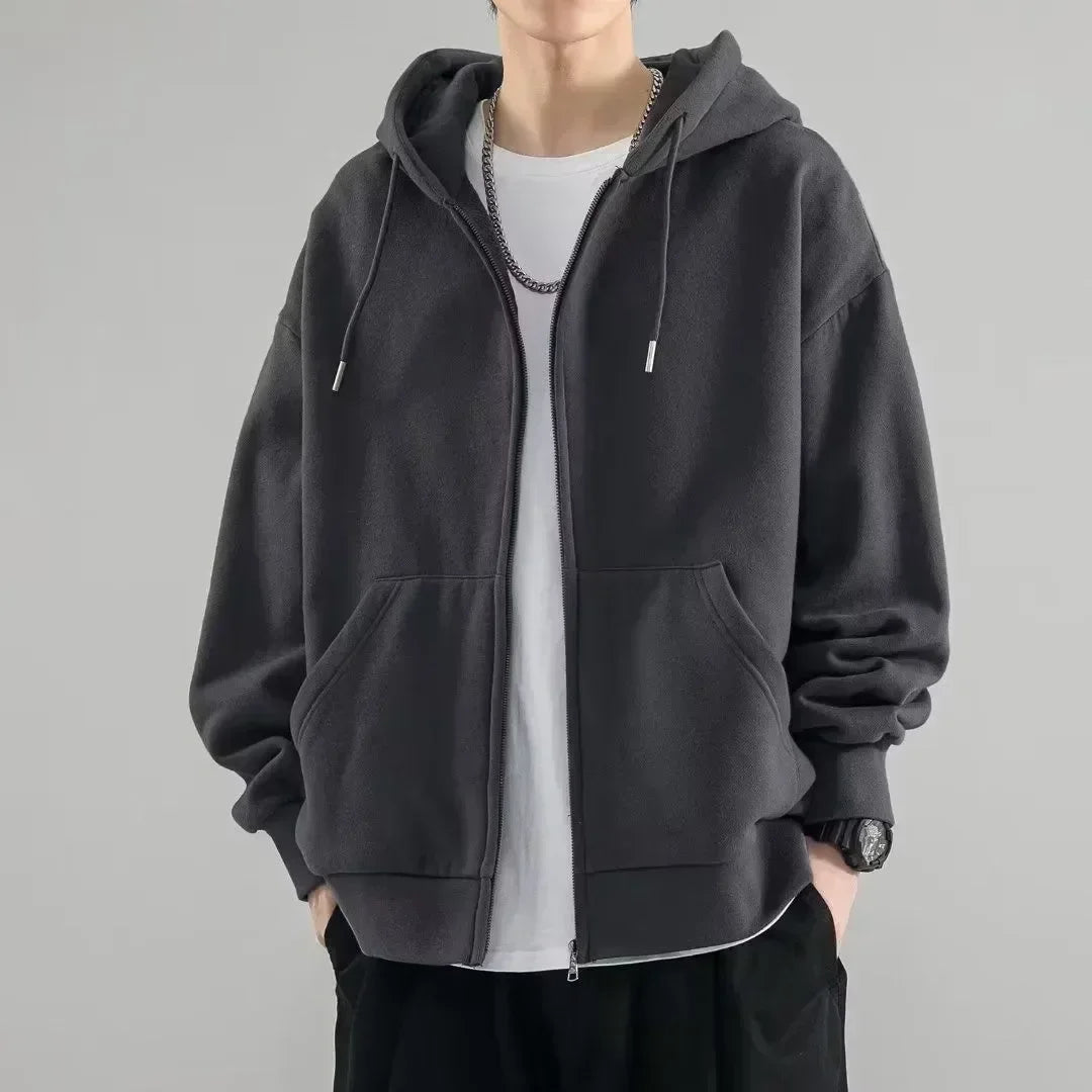 2024 American Heavyweight Basic Solid Color Cardigan Sweatshirt