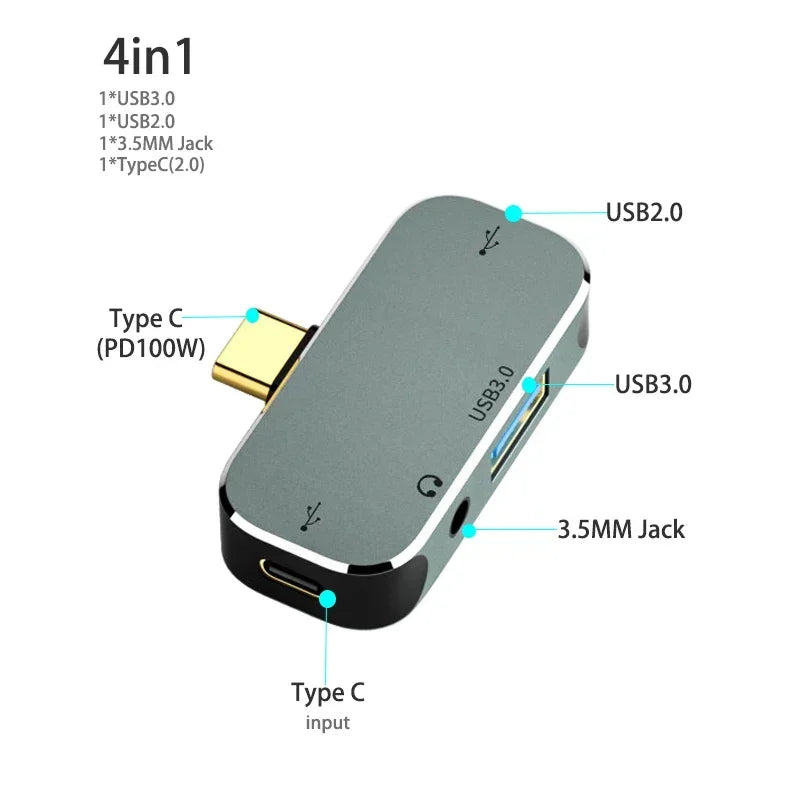 Powered Type C to USB TypeC to 3.5MM