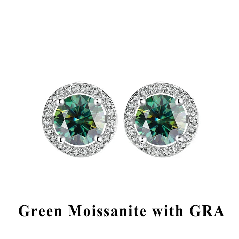 D VVS1 Moissanite Stud Earrings For Women 925
