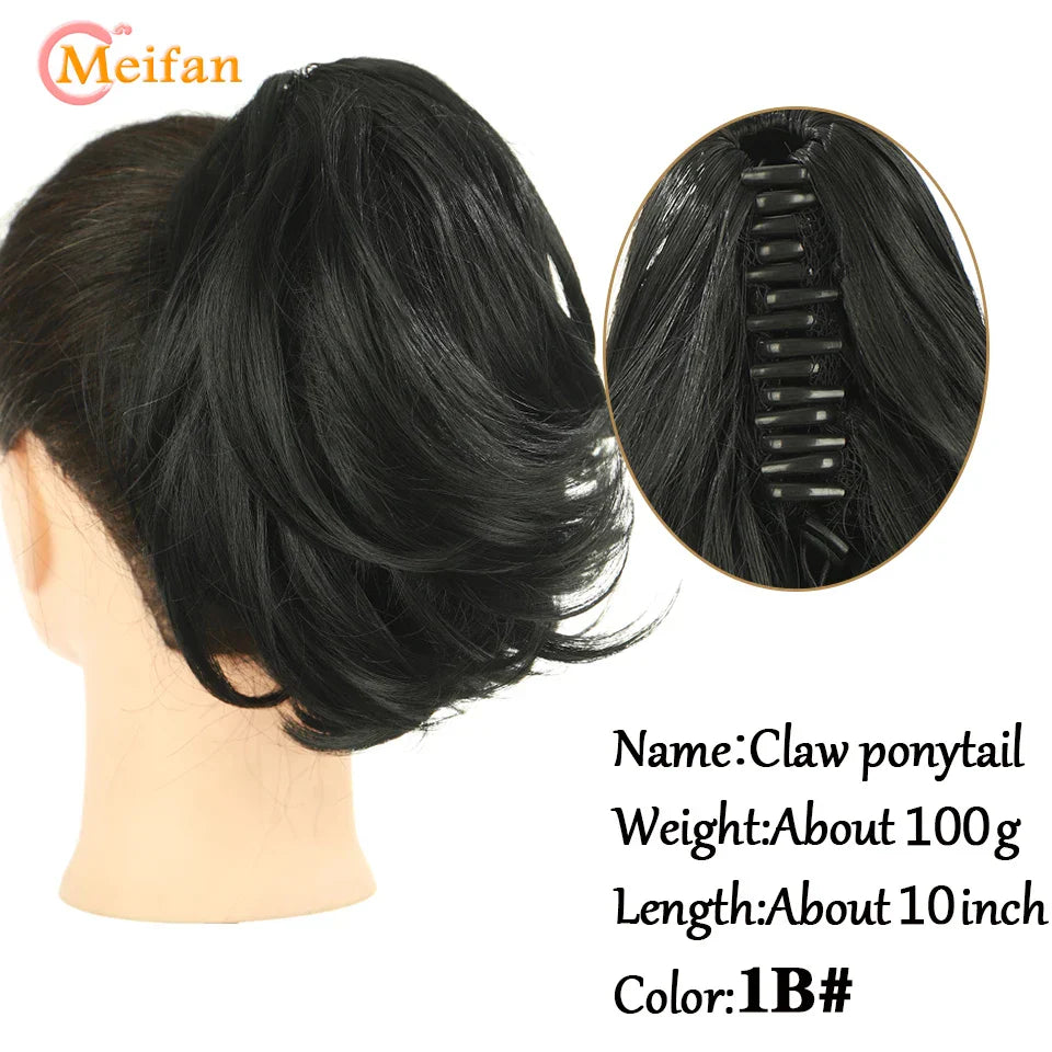 MEIFAN Long Synthetic Wavy Clip in Hair Ponytail