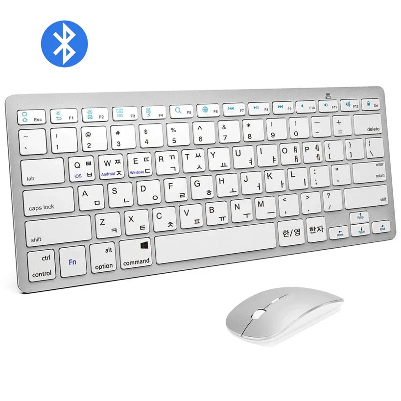 Bluetooth Keyboard Mouse Combo Ultra-Slim Mute Keycap Wireless