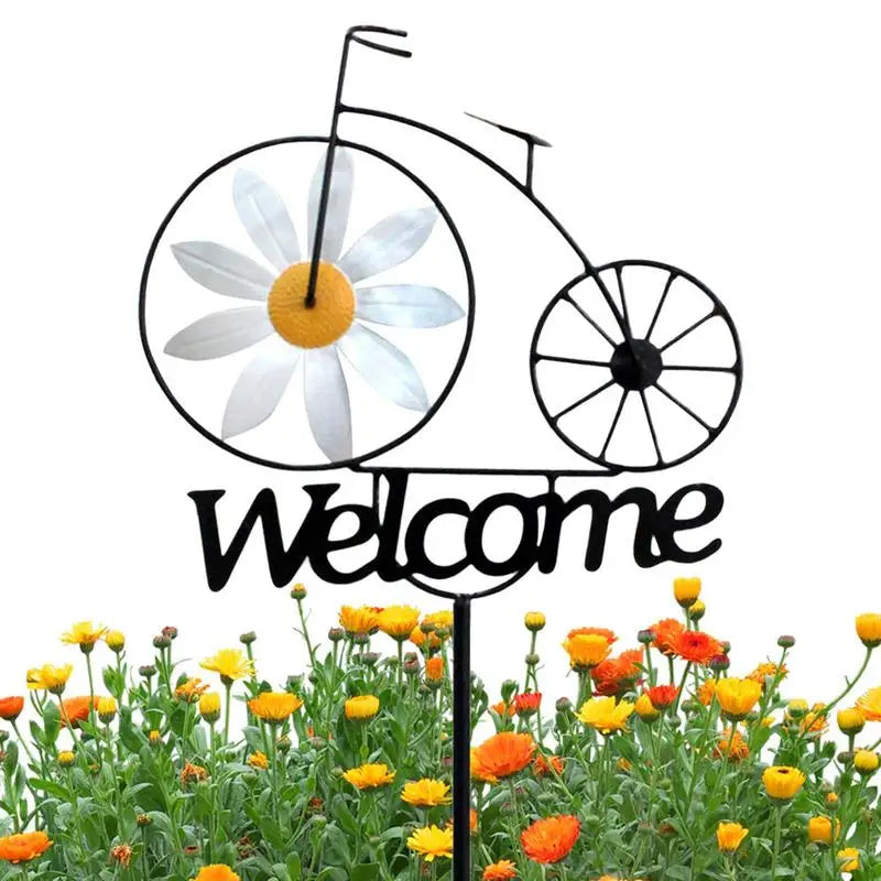 Garden Welcome Stake Garden Iron Stakes With Windmill