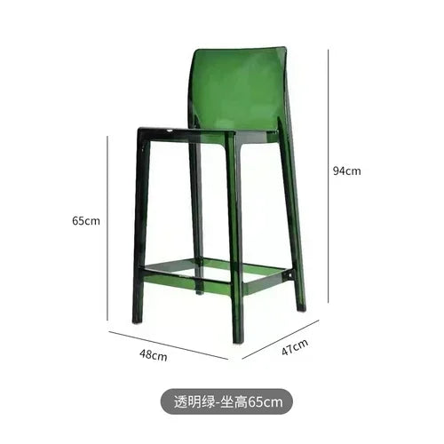 Nordic Acrylic Transparent Bar Chairs Modern Backrest Household