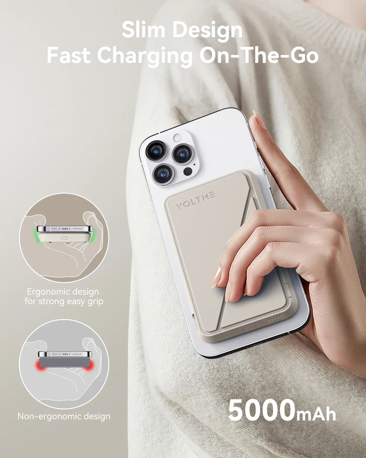VOLTME Magpak Power Bank 5000mAh 15W Wireless Phone