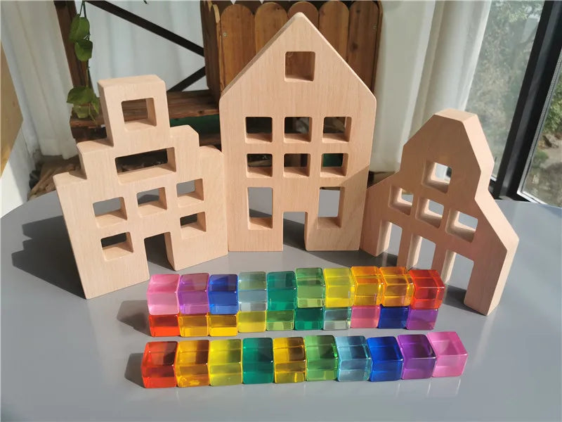 Kids Montessori Wooden Toys Large Dutch Wood House