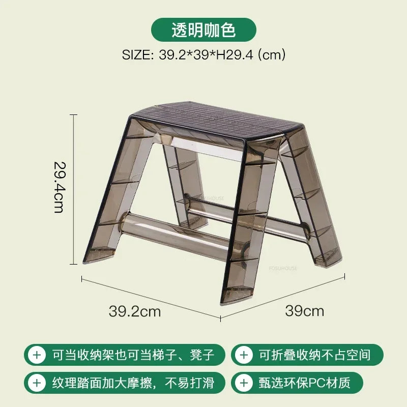 Modern Home Folding Ladder Transparent Acrylic Step Ladders
