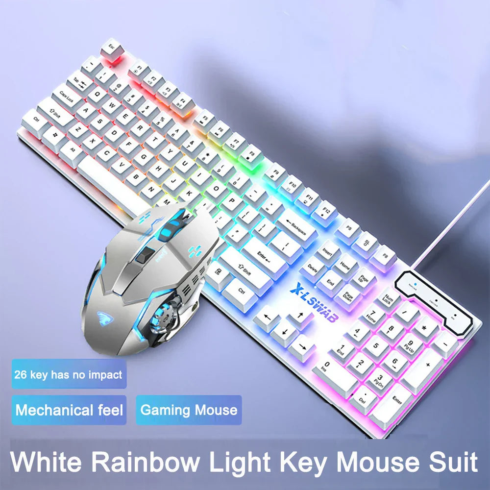 3-piece Set Gaming Keyboard Mouse Headphone Set Wired