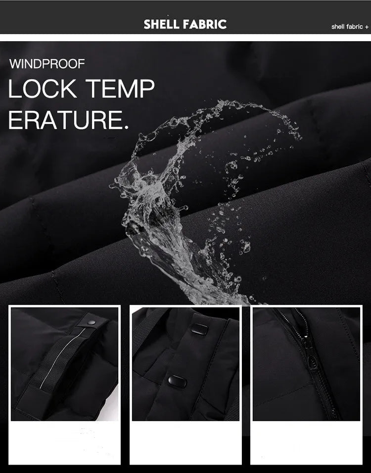 Winter Thick Warm Jacket Men Oversized Long Cotton