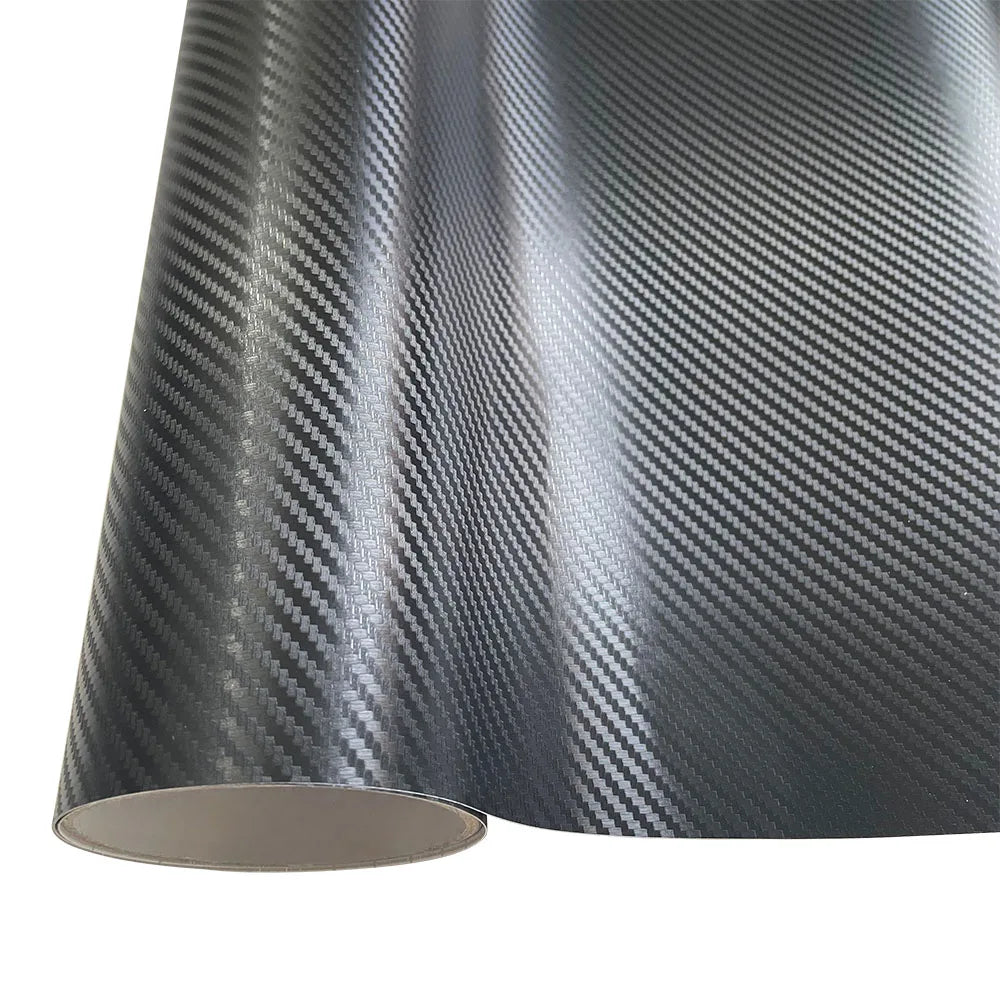 3D Carbon Fiber Vinyl Wrap Film Glossy Black