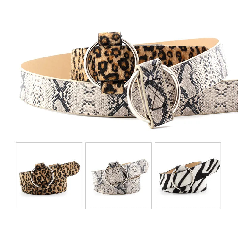 Women's Circle buckle PU Leather Belt For Women