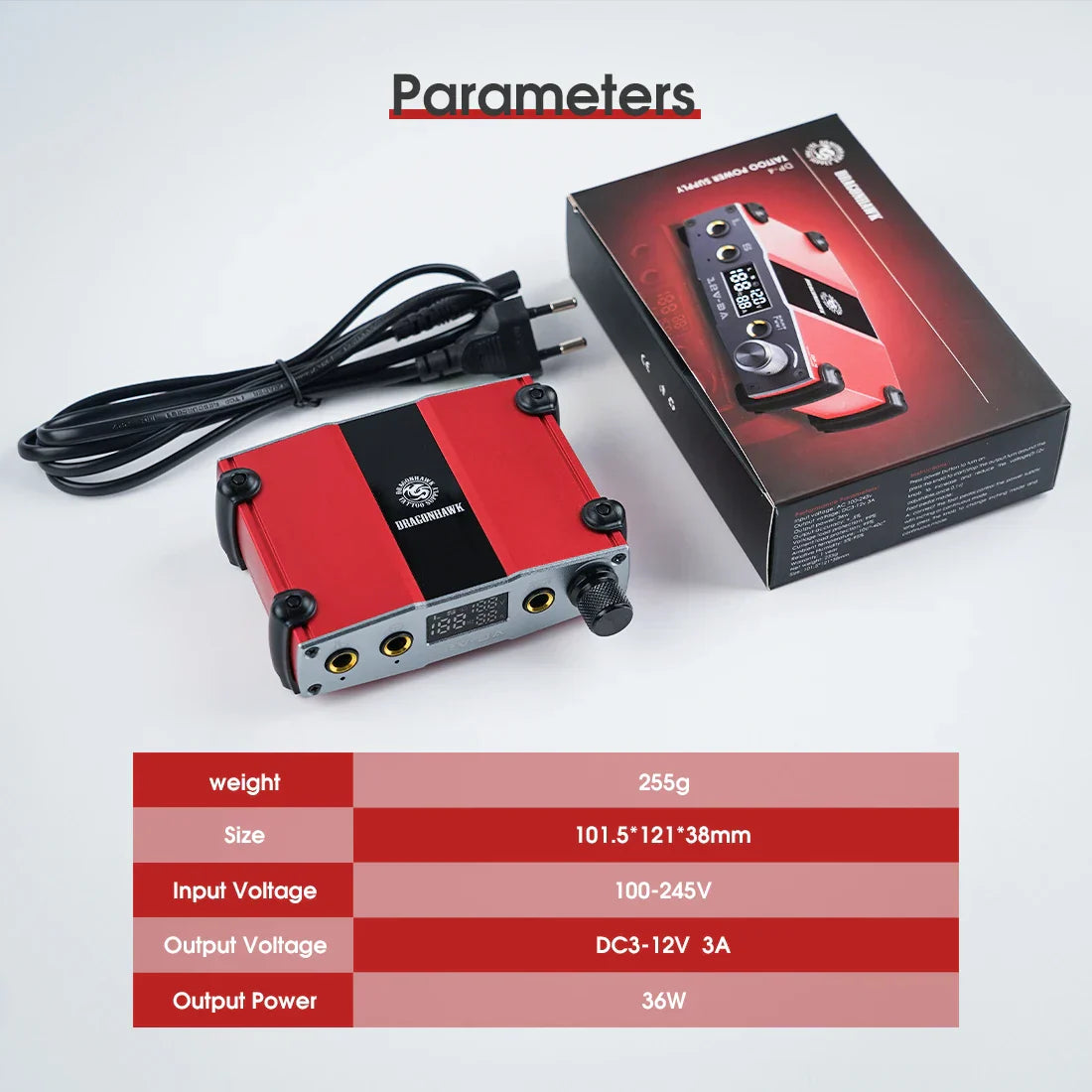 New Dragonhawk Professional Tattoo Power Supply Digital LCD