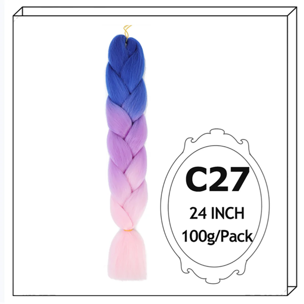 24Inch Synthetic Long Jumbo Ombre Braiding Hair For