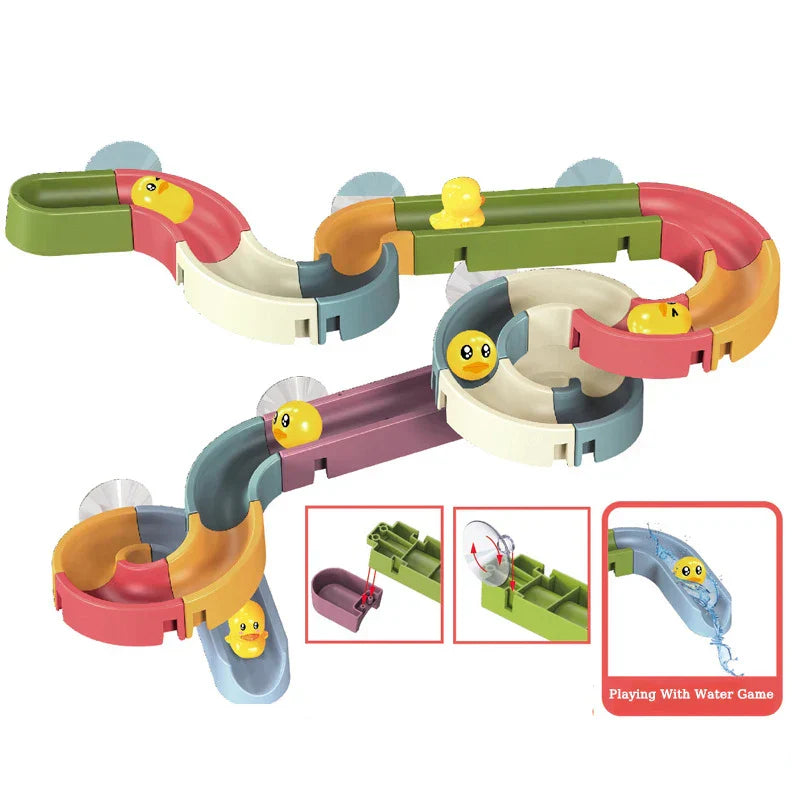 DIY Baby Bath Toys Marble Race Run Assembling