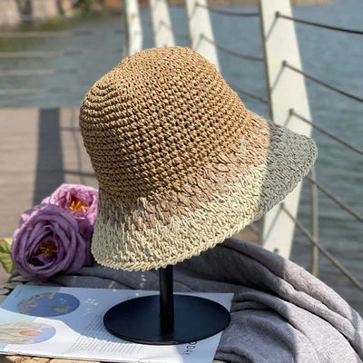 Gradient Straw Fisherman Hat Ladies Sweet Summer Sun