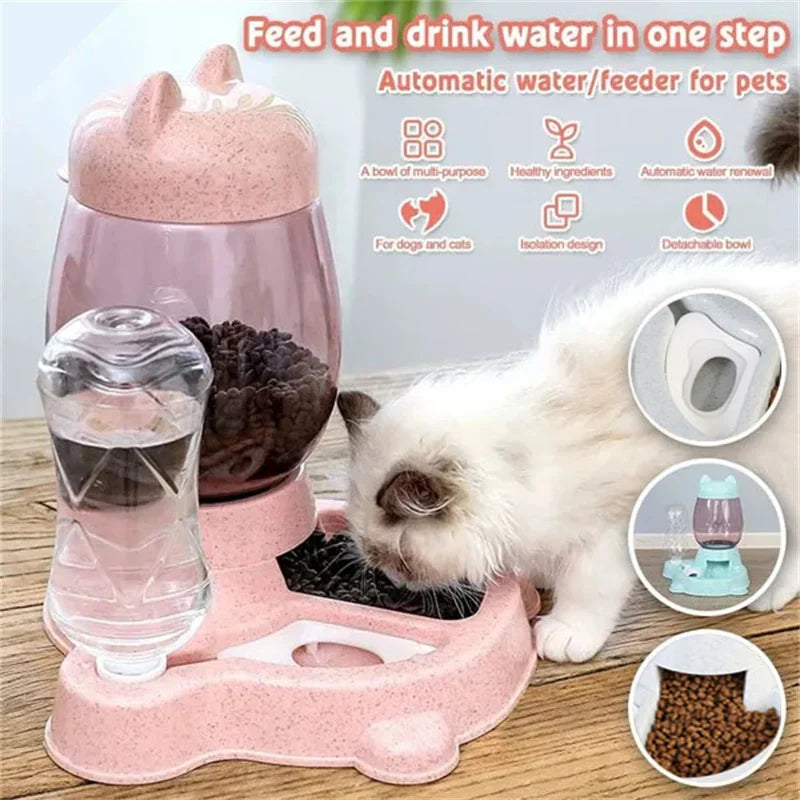 Pet Automatic Feeder Dog Cat Drinking Bowl Anti