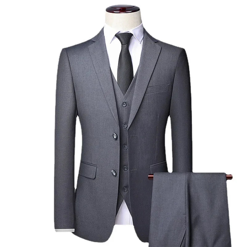 High Quality (Blazer+ Waistcoat + Trousers) Men Simple