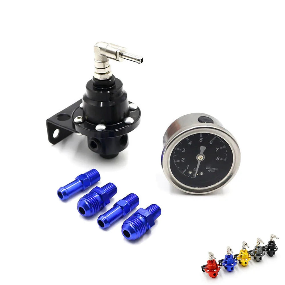 Adjustable Aluminum Fuel Pressure Regulator With Gauge Kit