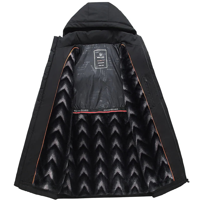 Waterproof Parkas Long Jacket New Winter Men Warm