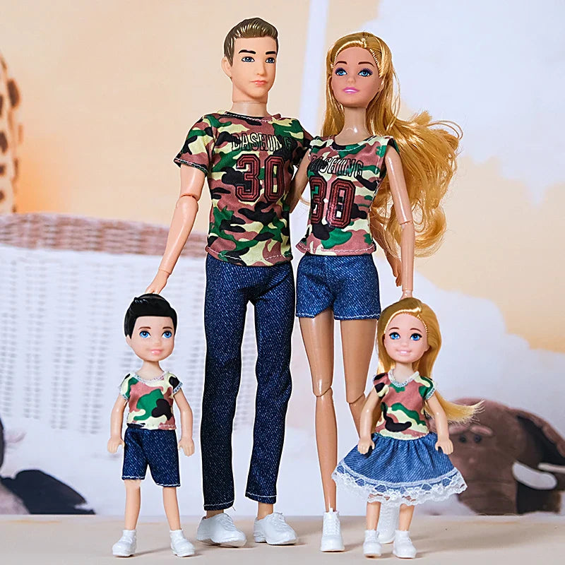 30cm Family Doll Movable Body Mom Dad Ken
