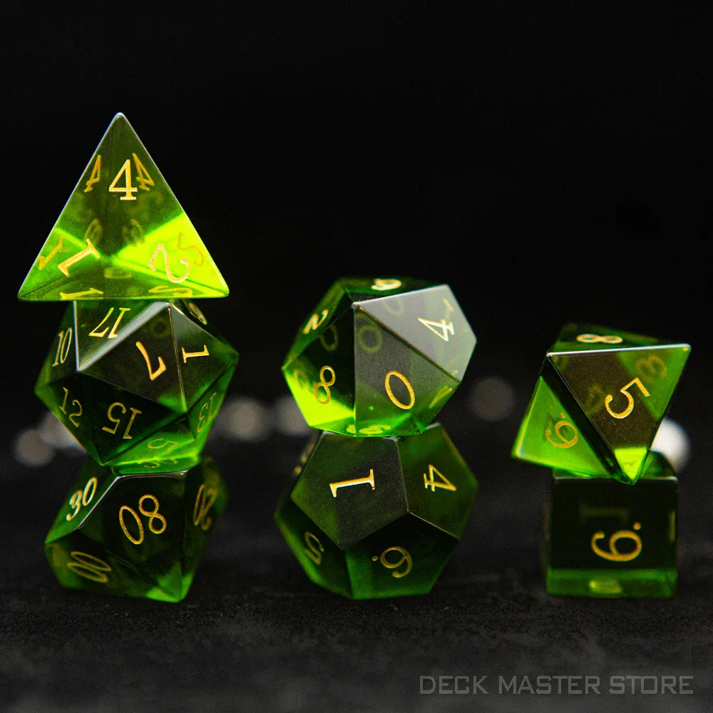 7pcsset Polyhedral Gemstone DnD Dice Set for Tabletop