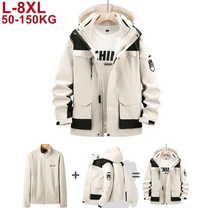Plus Size 8xl Outdoor Waterproof Men's Two-pieces Sets