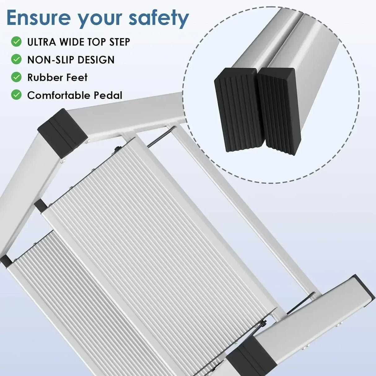 2-3-4 Step Ladder Aluminum Lightweight Folding Step Stool