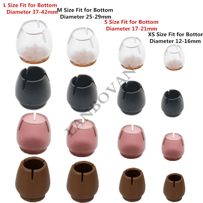 24pcs/16pcs Silicone Table Chair Leg Mat Non-slip Floor