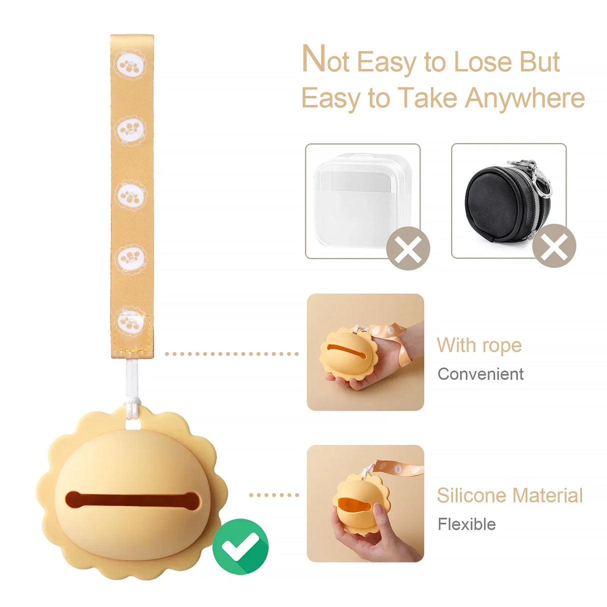 TYRY.HU 1pcs Baby Silicone Pacifier Holder Container Box