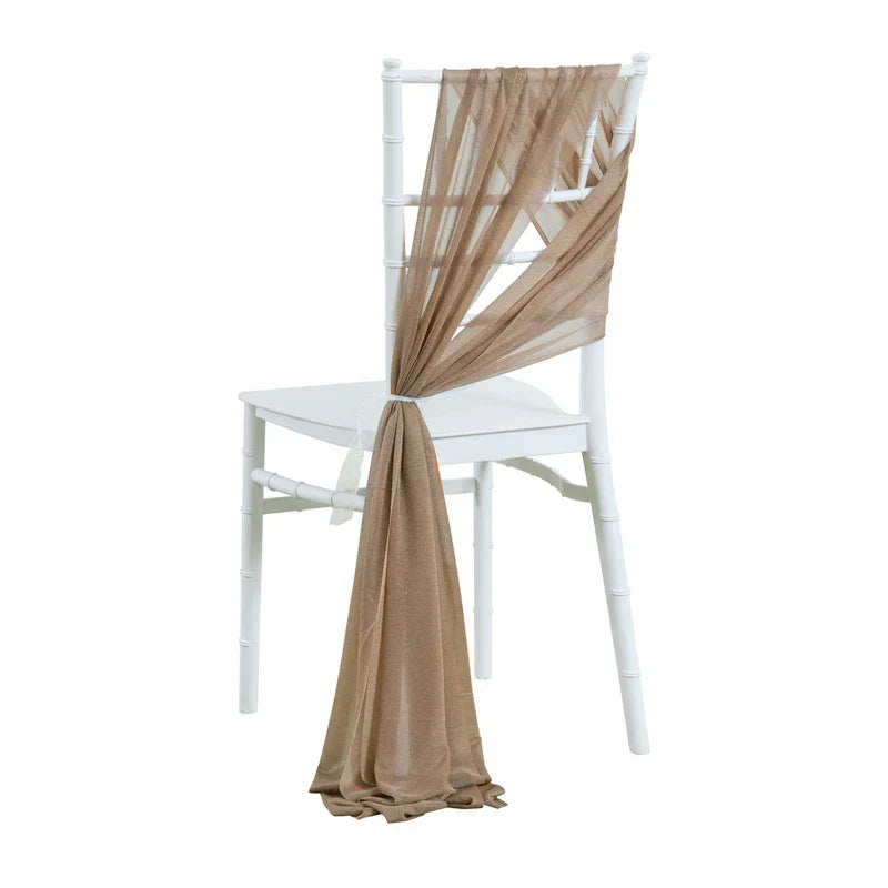 10/50PCS Chiffon Chair Sashes Wedding Chair Decoration 17x250cm